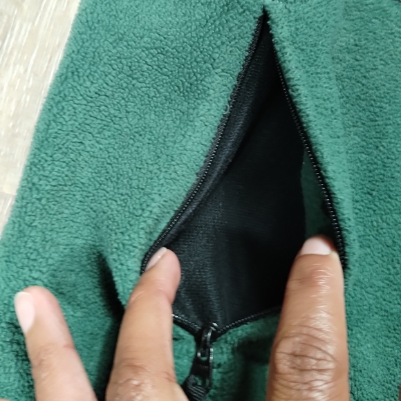 VTG Columbia 10/12 Youth 90s Oregon Ducks Football Fleece Jacket Green Full Zip - Picture 14 of 15